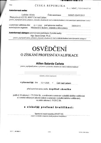 Osvědčení o získání profesní kvalifikace